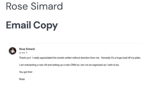 Emails written without direction – “it's such a relief”