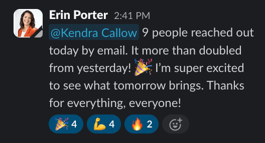 9 email inquiries in a single day – more than double the day before